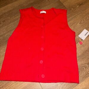 Sonoma Bright Red Knit Top